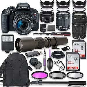 Canon T7i EOS Rebel DSLR Camera 18-55mm Lens Bundle