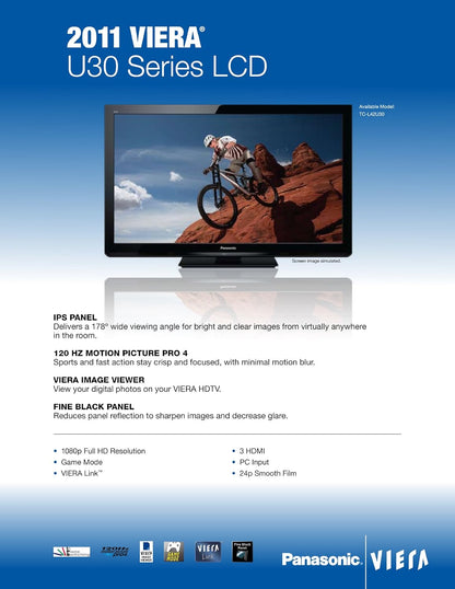 Panasonic TC-L42U30 42-Inch 1080p 120Hz LCD HDTV