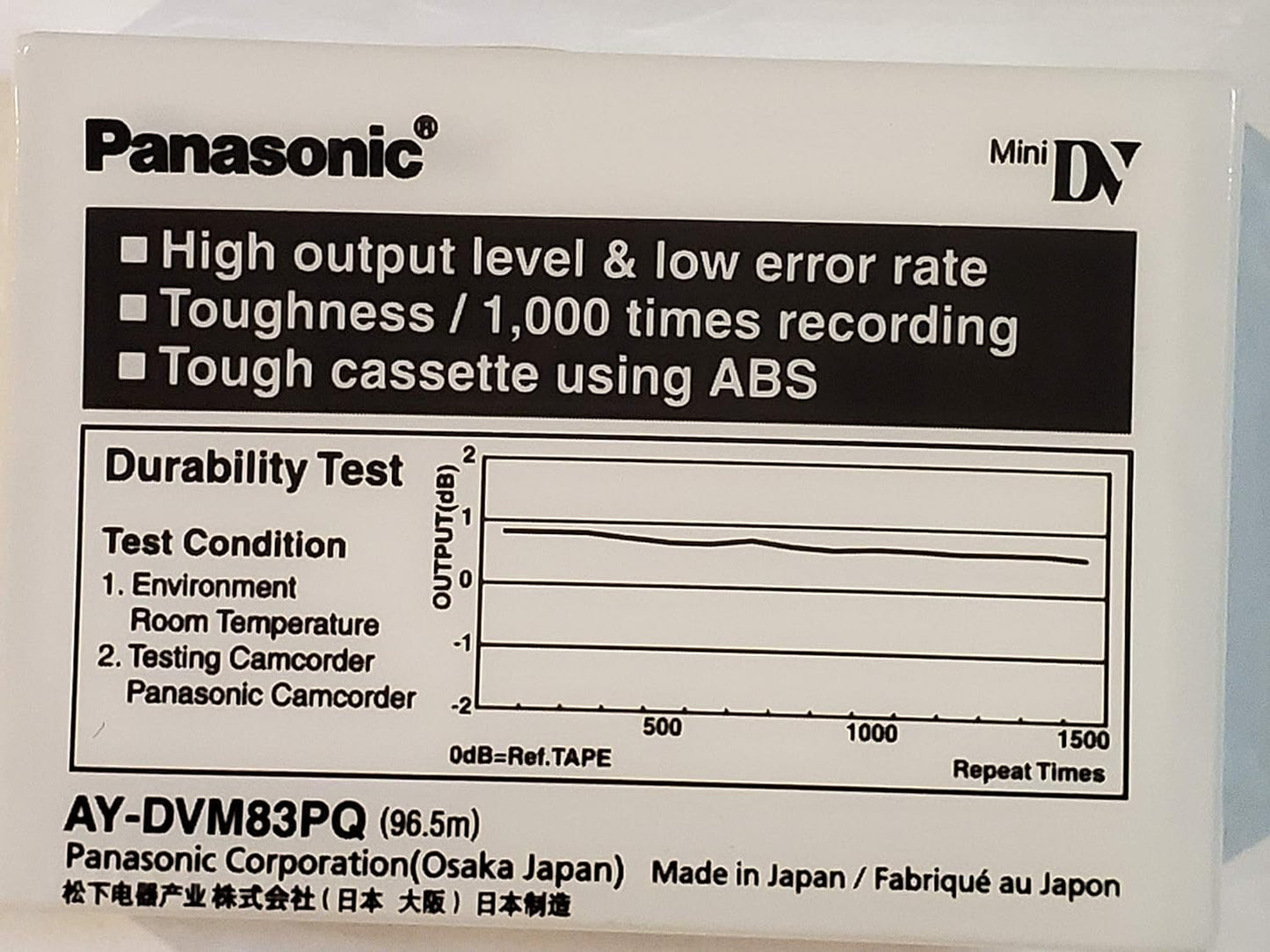 Panasonic AY-DVM83PQ Professional Mini DV Tape 83min