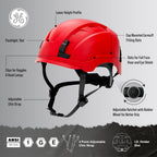 GE Safety Helmet - Impact Absorption, Adjustable, ANSI Type 1