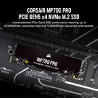 Corsair CSSD-F1000GBMP700PNH MP700 PRO 1TB PCIe Gen5 NVMe SSD