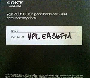 Sony VPCEA36FM Vaio System Restore Disks