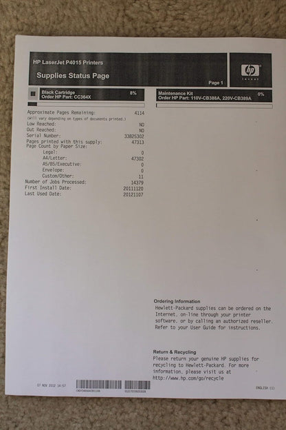 HP HEWCB511A-RC1 LaserJet P4015x Printer (Renewed)