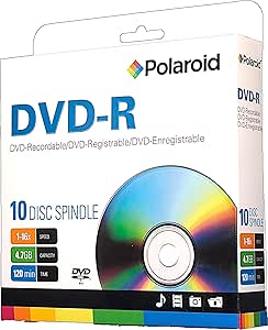 Polaroid PRDVDR0010S DVD-R Discs: 4.7GB, 16x, 10-Pack Spindle
