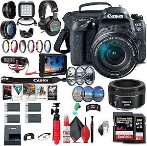 Canon 1892C002 EOS 77D DSLR 18-135mm Lens Kit (Renewed)