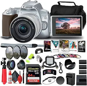 Canon EOS 250D DSLR Camera Kit (Renewed) - 18-55mm Lens Silver