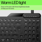 HP 7N7C0AA#ABA 400 Backlit Wired Keyboard - USB-C