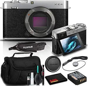 Fujifilm X-E4 Silver Mirrorless Camera Bundle — main product image