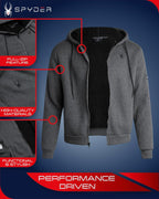 Spyder Men's Full Zip Sherpa Lined Waffle Knit Hoodie