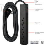GE 62943 6-Outlet Surge Protector 20ft Braided Cord