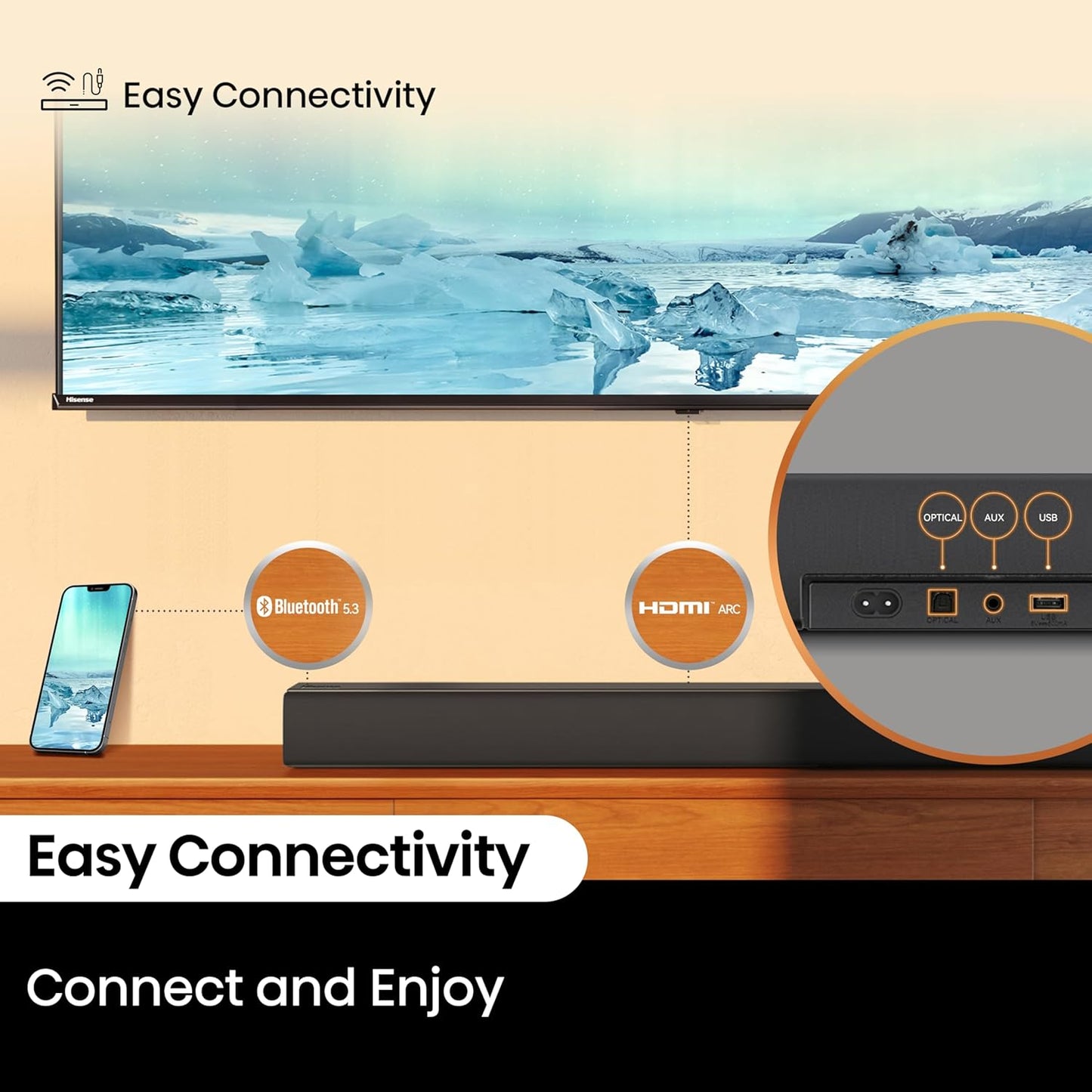 Hisense HS5100 5.1Ch Sound Bar Wireless Subwoofer