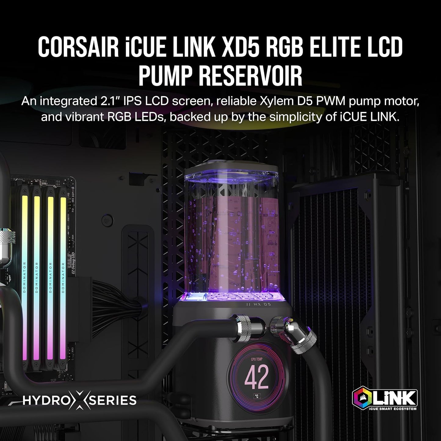 Corsair CX-9040011-WW iCUE LINK XD5 RGB Elite Pump-Reservoir