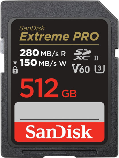 SanDisk SDSDXEP-512G-GN4IN Extreme PRO 512GB SDXC UHS-II Card - 6K/4K UHD