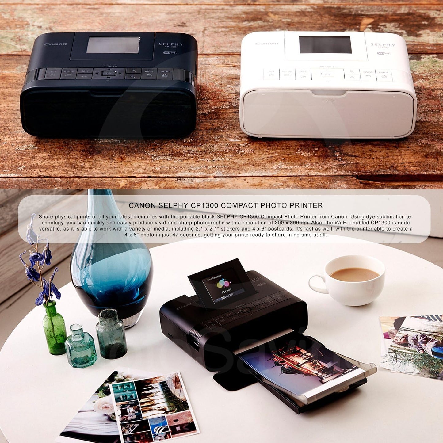 Canon PS2234C001-B2 Selphy CP1300 Wireless Photo Printer