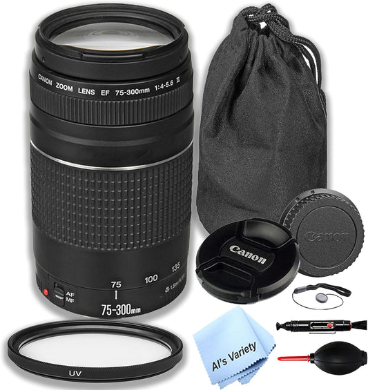Canon EF 75-300mm f/4-5.6 III Telephoto Zoom Lens Kit Renewed