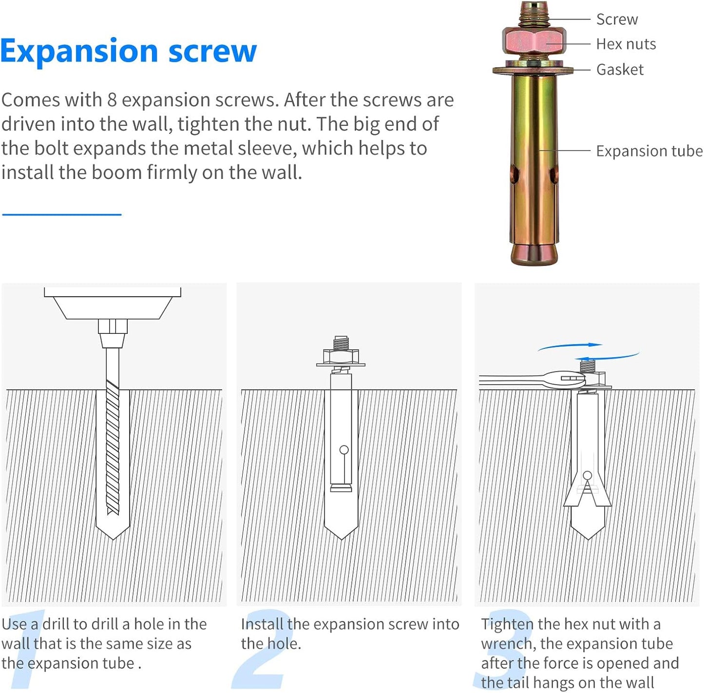Neewer ST-WM130 Wall Mount Triangle Boom Arm for Studio Lights