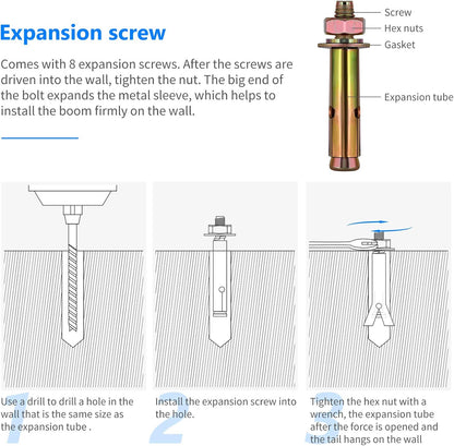 Neewer ST-WM130 Wall Mount Triangle Boom Arm for Studio Lights