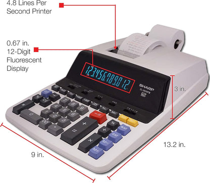 Sharp EL2630PIII Two-Color Printing Calculator