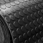 MSI AMZ-RFMROLL-0001 Black Rubber Floor Mat Roll, Coin Texture
