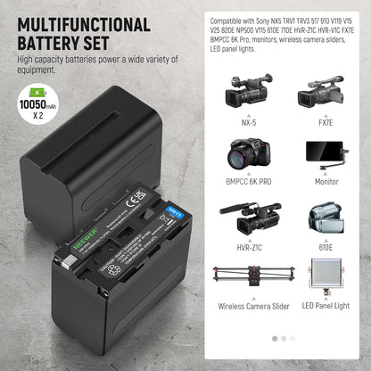 Neewer NW-F970 Battery 2-Pack Charger Set