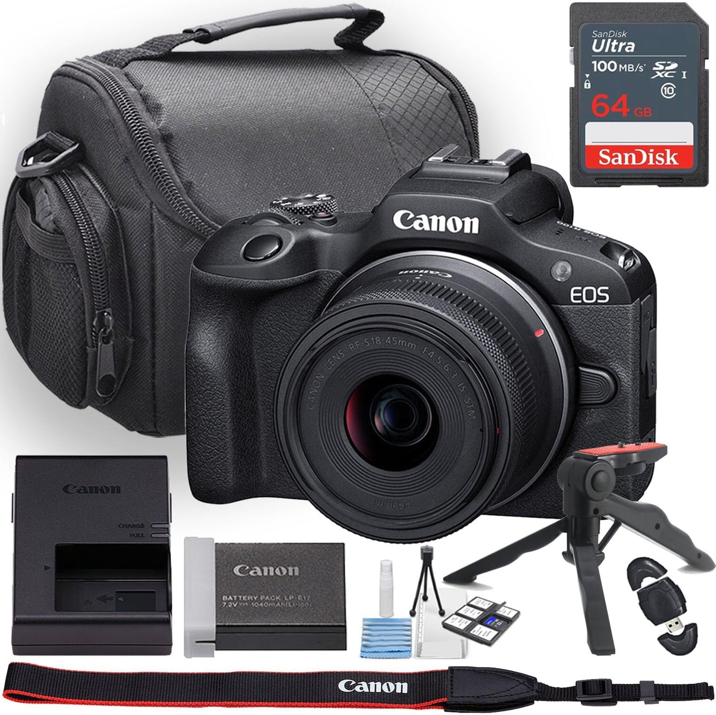 Canon EOS R100 Mirrorless Camera with 18-45mm Lens Kit(Renewed)