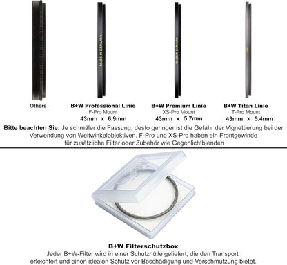 B+W 1097730 43mm T-PRO Clear Lens Filter