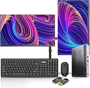 HP EliteDesk 800 G4 Mini i5 Dual Monitor Bundle Renewed