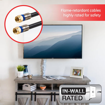 GE 33528 6ft RG6 Quad Shield Coaxial Cable
