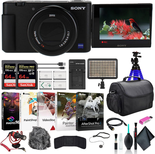 Sony DCZV1/B ZV-1 Vlogging Camera Bundle
