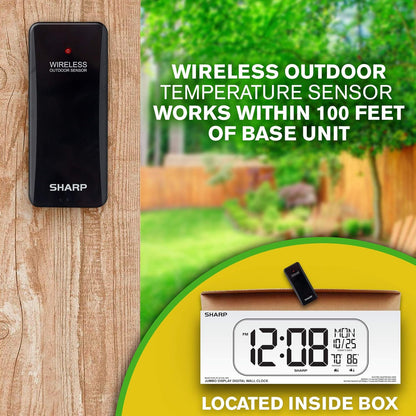 Sharp Flechazo-0401 Oversized LED Clock with Temperature