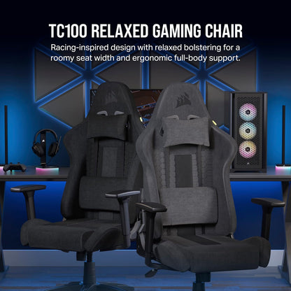Corsair CF-9010051-WW TC100 Relaxed Fabric Gaming Chair - Black