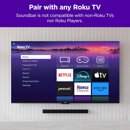 Roku 9301R TV Wireless Soundbar - Enhanced Audio