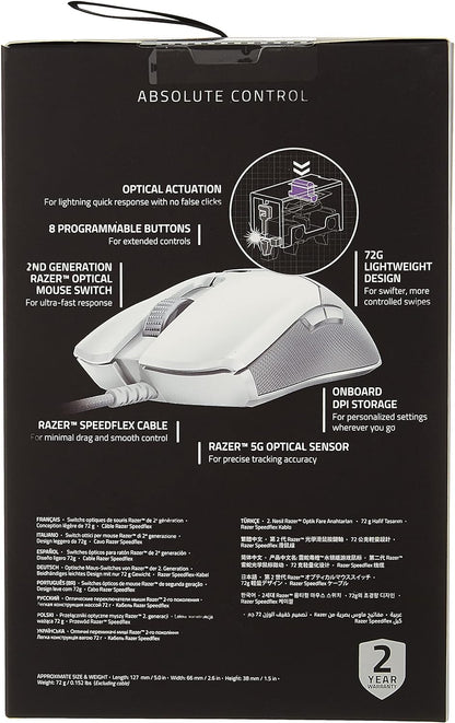 Razer RZ01-02550700 Viper Ultralight Gaming Mouse - Mercury White