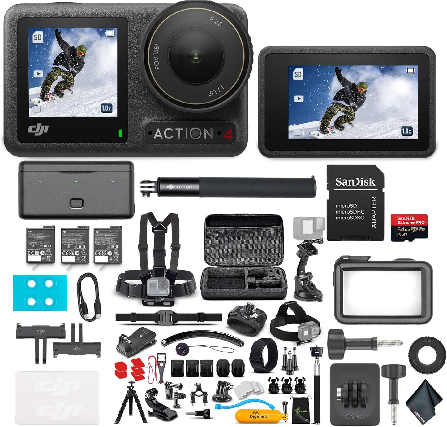 DJI Osmo Action 4 Adventure Combo 4K Waterproof Camera