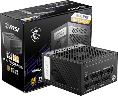 MSI MPGA850GPCIE5 850W 80+ Gold PCIe 5.1 PSU