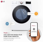 LG DLGX4001W 7.4 Cu. Ft. Smart Gas Dryer TurboSteam