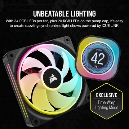 Corsair CW-9061008-WW iCUE Link H150i LCD - 360mm Liquid CPU Cooler