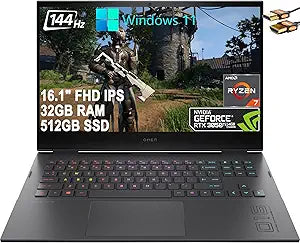 HP Omen 16 Gaming Laptop Ryzen 7 32GB 512GB SSD RTX 3050 Ti