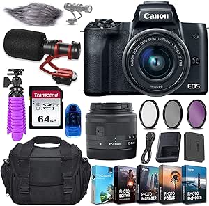Canon EOS M50 Mirrorless Camera with 15-45mm Lens (Renewed)