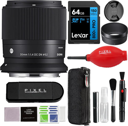 Sigma 302972 30mm f/1.4 DC DN RF Mount Lens Bundle
