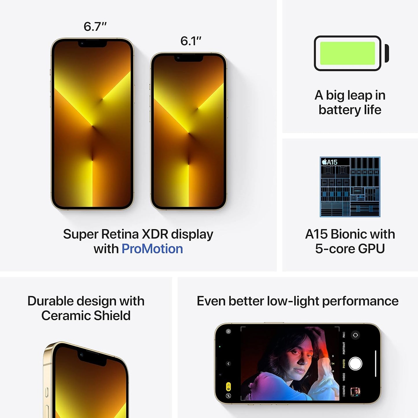 Apple iPhone 13 Pro Max 256GB Gold AT&T Renewed