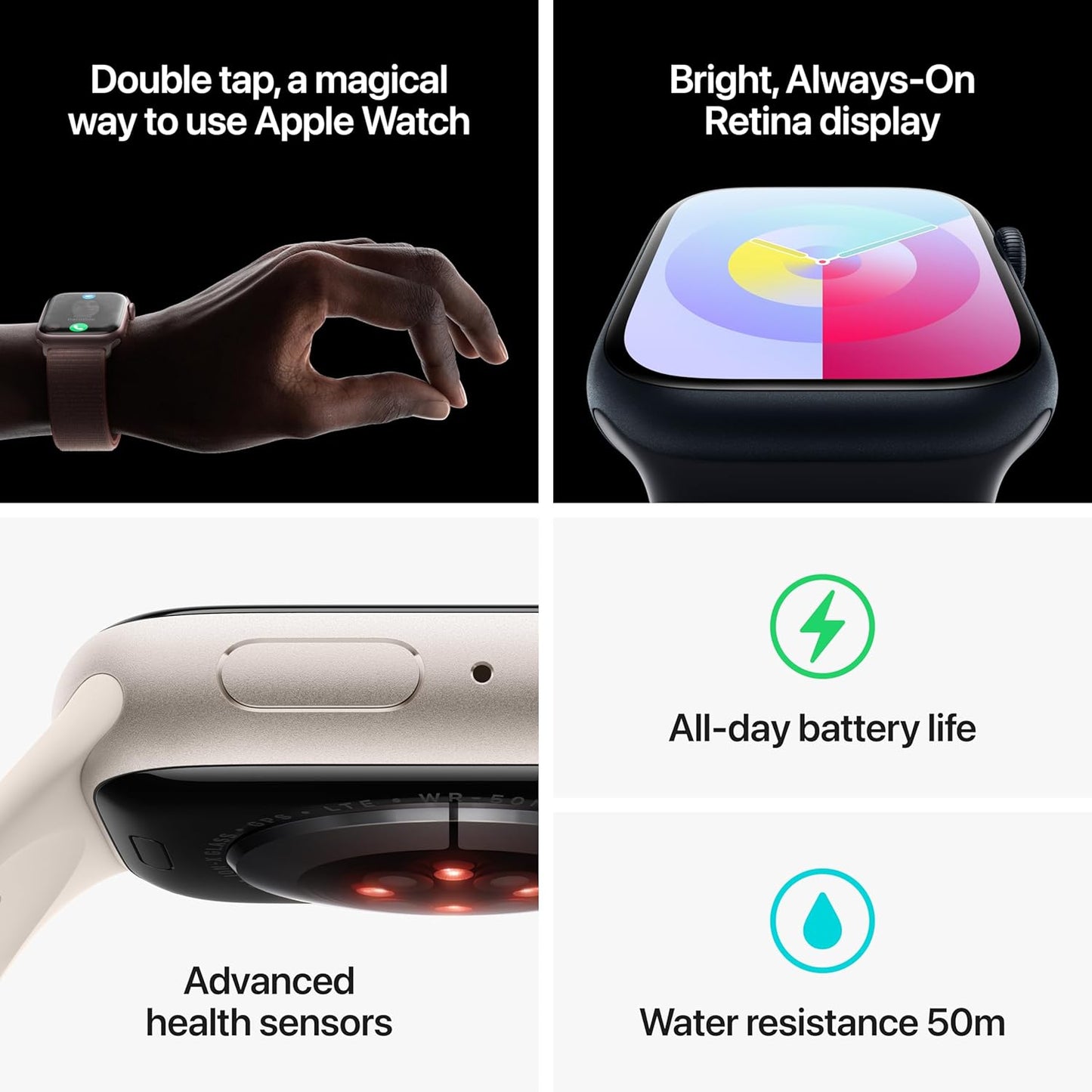 Apple MRHN3LW/A Watch Series 9, GPS + Cellular, 41mm