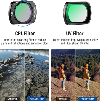 Neewer 10103329 Magnetic ND CPL UV Filter Set for DJI OSMO Pocket 3