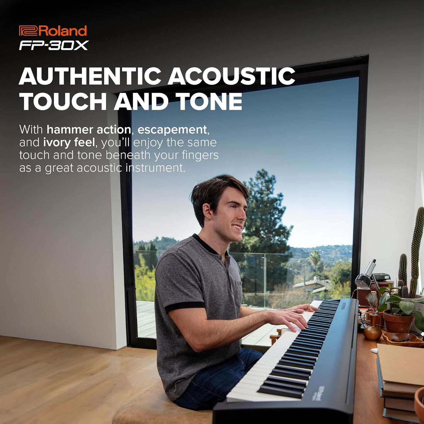 Roland FP-30X-WH Digital Piano 88-Note PHA-4 Keyboard - White