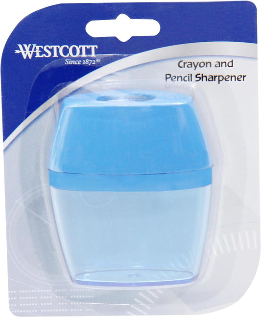 Westcott 15234 2-Hole Crayon and Pencil Sharpener Assorted