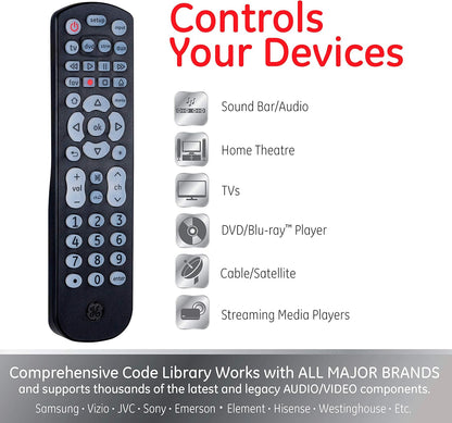 GE 40081 Universal Remote Control Backlit Buttons