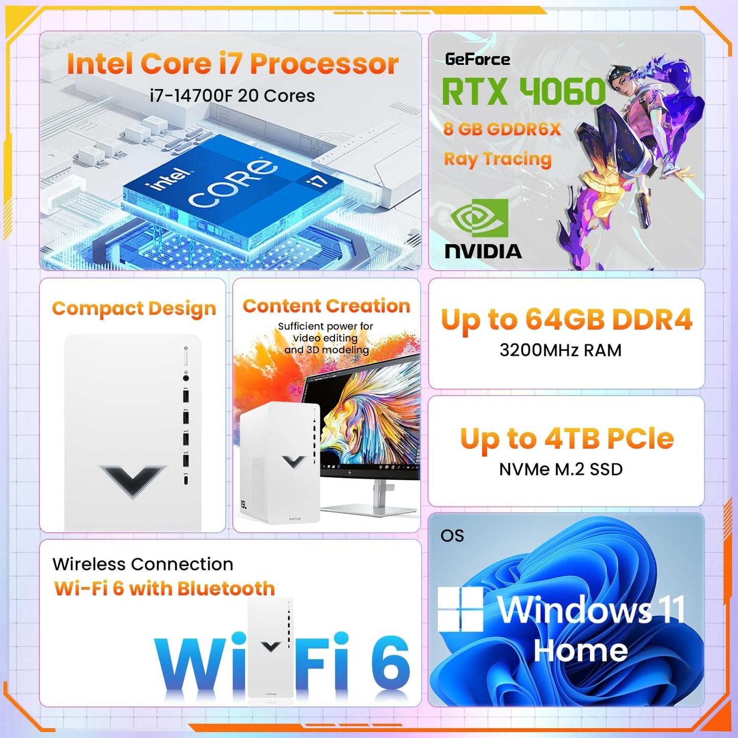 HP TG02 Victus i7 RTX 4060 Gaming Desktop