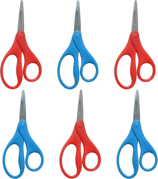 Westcott 17790 Kids Scissors - 5 Inch Pointed - 6 Pack