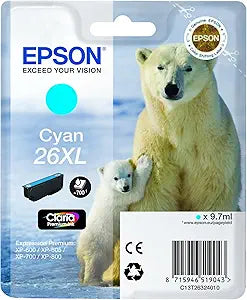 Epson C13T26324010 Cyan 26XL Ink Cartridge