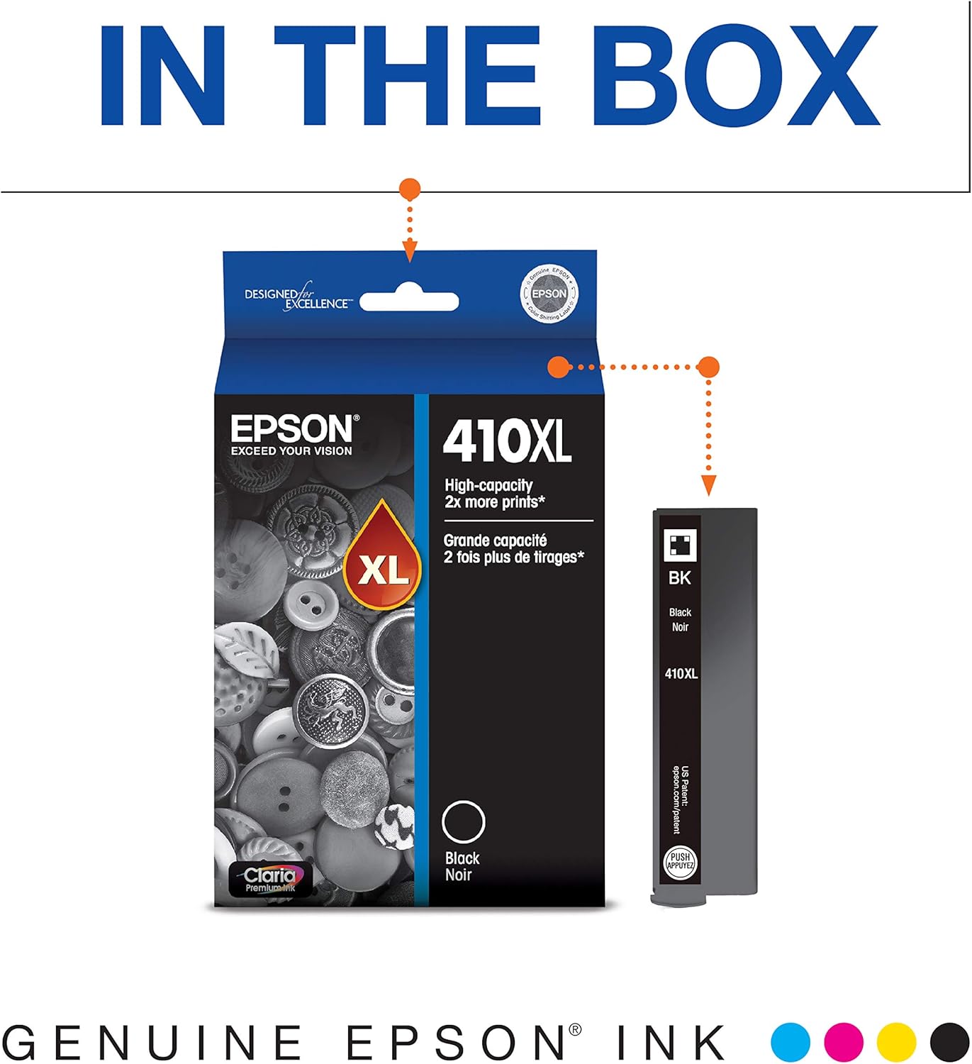 Epson T410XL020-S Premium Black High Capacity Ink Cartridge (2-Pack)